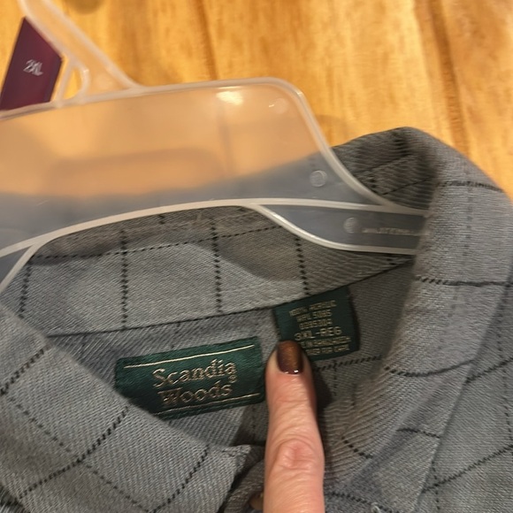 SCANDIA WOODS Men’s Gray Plaid L/S Button Down - Picture 4 of 5